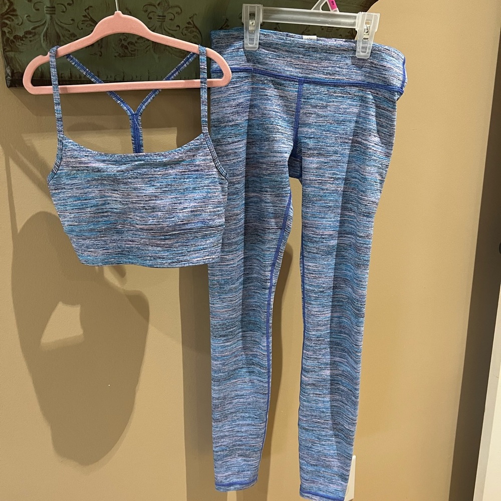 Ivivva By Lululemon Girl's Sz 12 athletic wear/sports bra & full length leggings
